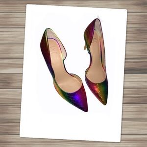 INC Rainbow Snake Print Heels